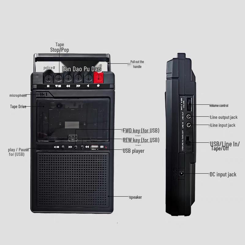 Retro Handheld Bluetooth Cassette Player & USB Tape Transcriber