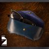 Am de Mas Leather Eyeglass Made in Japan with Tochigi Stylish and Genuine Blue Men's Case, Leather, Simple, Leather, GC-043,