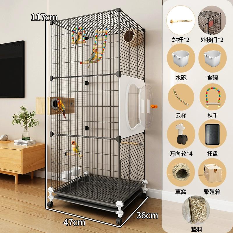 Large Bird Cage for Parrots New Design Luxury Villa for Budgies Cockatiels Lovebirds Spacious Premium Aviary with Modern Feature