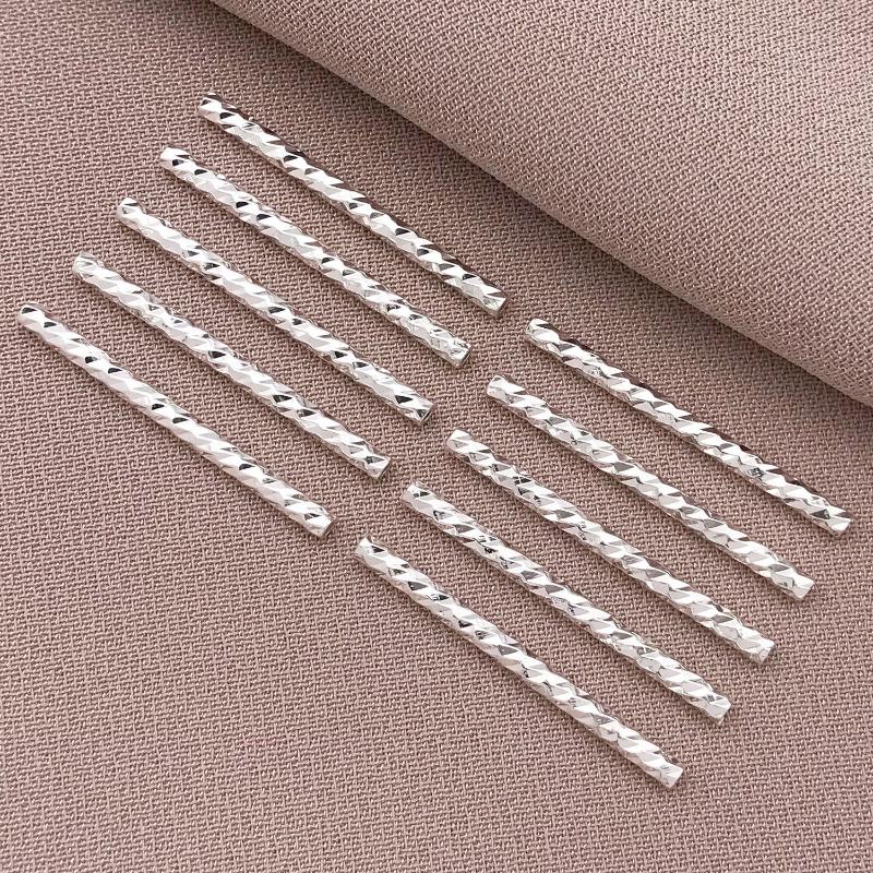 50pcs 18K Copper Plated True Golden Thick Silvery Platinum Batch Flower Connection Tube, DIY Bracelet Jewelry Making Accessories