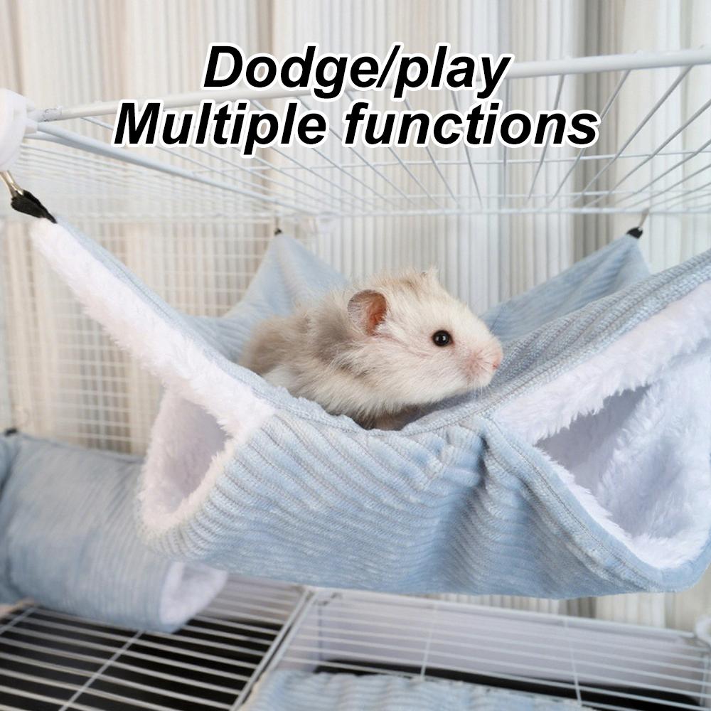 1 Stück Hängematte Ratte Doppel Dick Plüsch Winter Warm Bett für Hamsterhaus Nest Schlafsack Hängende Baum Bett Meerschweinchen Haustierbedarf