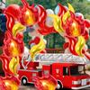12 pieces of fire truck flame S-shaped aluminum film balloon combination kindergarten school community children's birthday ball