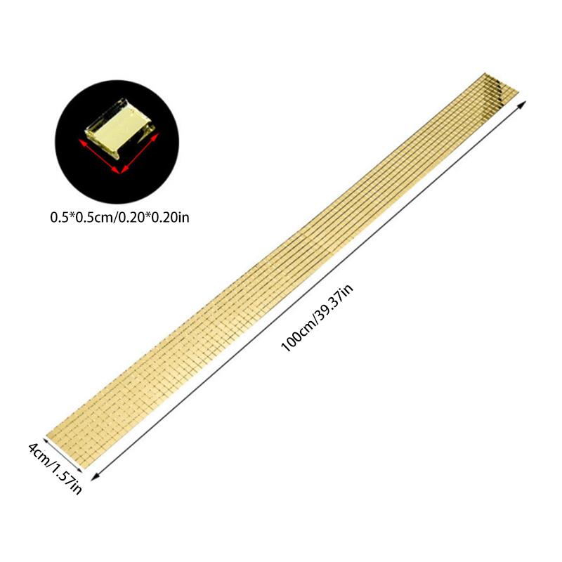 4x100cm Creative DIY Glass Mirror Stickers Mosaic Glass Self-adhesive Mirror Wall Stickers 3D Background Wall Mirror Decoration