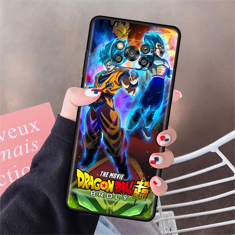 Phone Case For Xiaomi Mi Poco X3 NFC X4 M4 M3 Pro F1 F4 F3 GT C40 11T 11 Lite 5G Fundas Black Cover Saiyan Brolis Anime