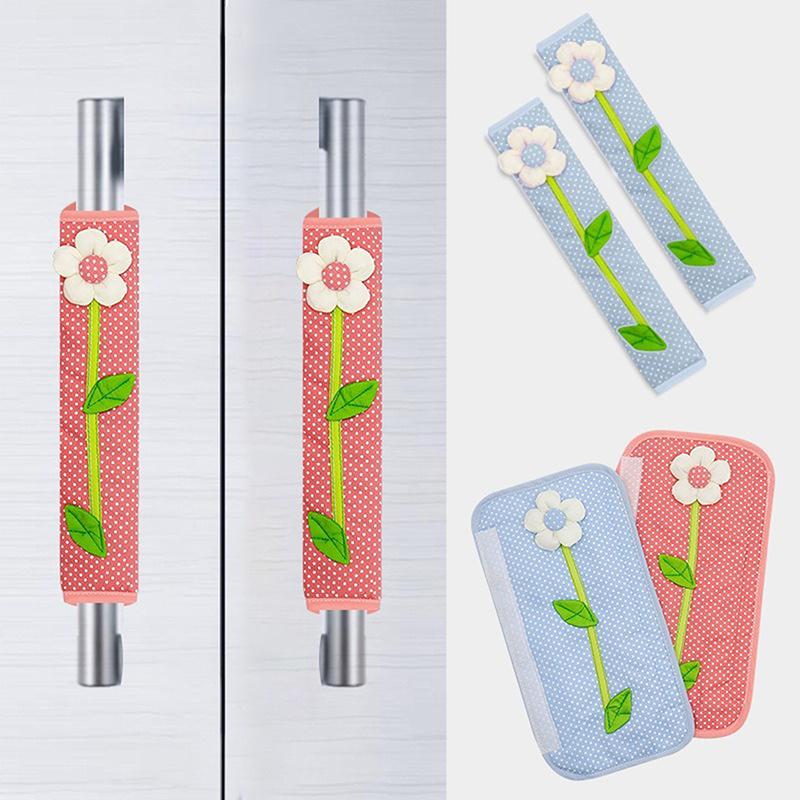 2Pcs Refrigerator Handle Cover Kitchen Utensils Refrigerator Cover Door Handle Kitchen Solid Handles Protector Gloves Accessory