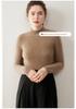 Women's Cashmere Solid Color Half-High Neck Sweater – Thick Knit, Slim Fit, Versatile Autumn/Winter Base Layer Top