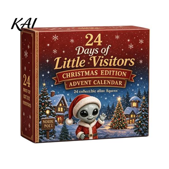 Festive Home Decor Ornaments 2026 Spirit Advent Calendar, 24-Day Countdown Mini Figure Set, Elf Alien Desktop Decoration for Christmas Fairy Ornament