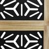 5 Piece Room Divider In Brown and Black Solid Paulownia Wood