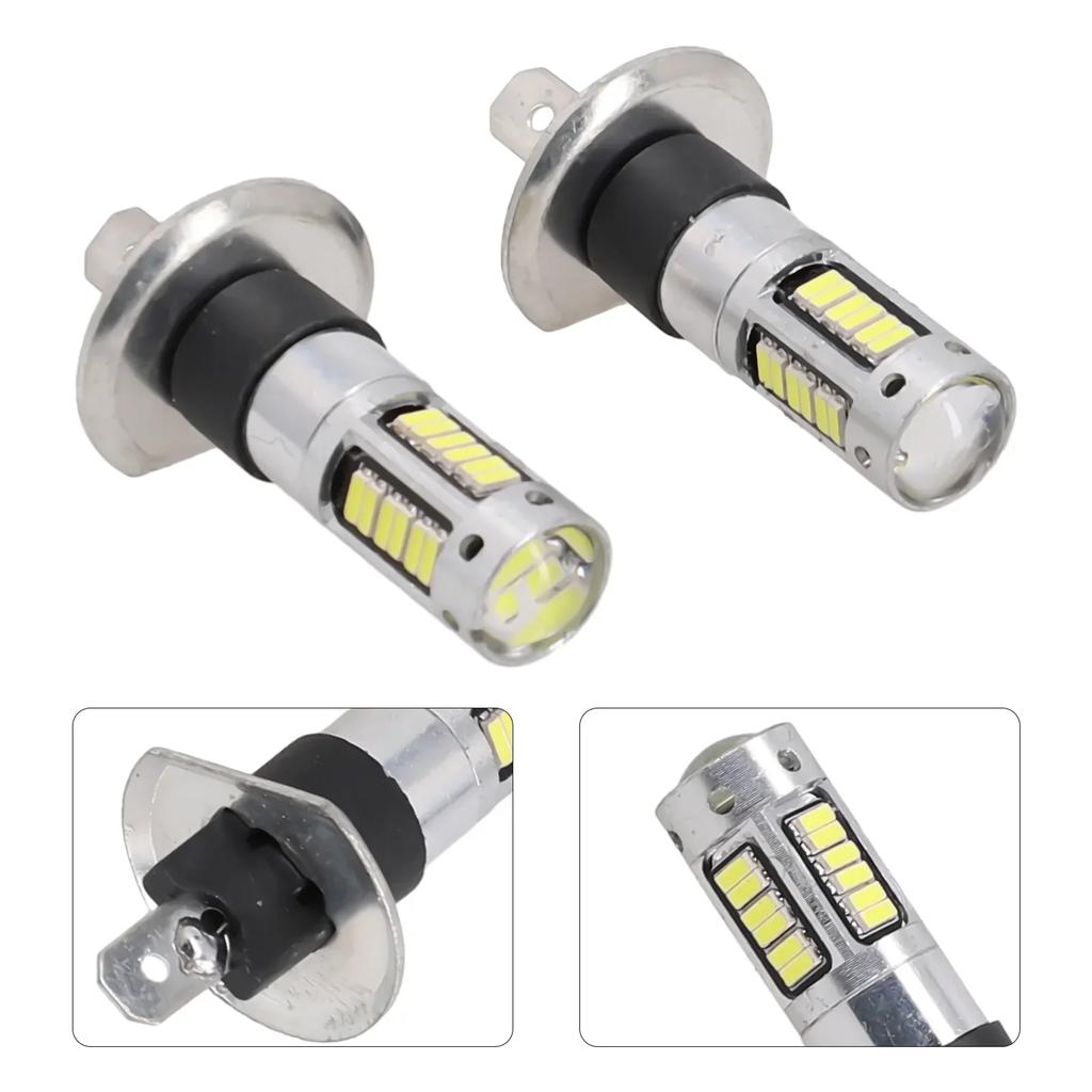 2pcs Car H1 LED Fog Lighting Lamps Headlights Kits High Beam Bulbs HID 6000K Xenon White Days Night Driving Running Lights