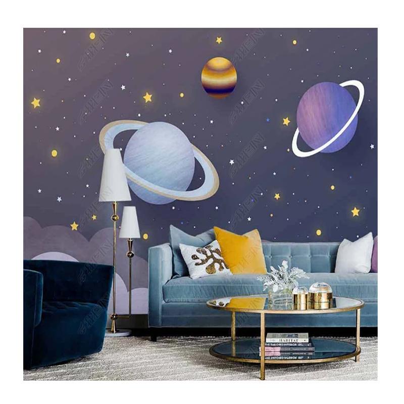 

Hand Painted Wallpaper For Kid s room Fantasy Space Planet Starry Sky Mural Wall Papers Home Decor 200 cm(W) x 140 cm(H)