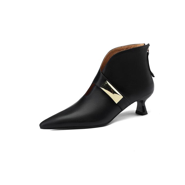 Fashion New Split Leather Ankle Boots Autumn/Winter Women Boots Pointed Toe Thin Heels Boots for Women Fashion Boots Women Zapatos Mujer