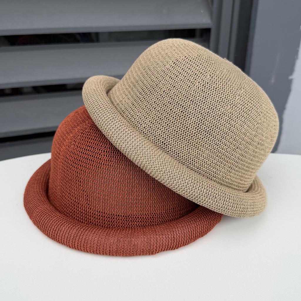 Simple versatile crimped dome top hat women's spring summer hollow breathable versatile ball hat sunshade cool hat