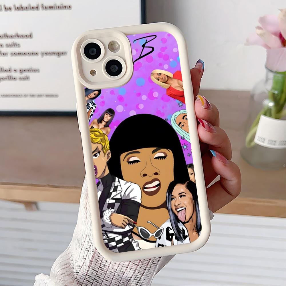 Cardi B Thicken TPU Mobile Phone Case for iPhone 17 16 15 14 13 12 11 Air Pro Max Plus Colorful Cover