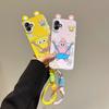 KEYSION Cute Ear Cartoon Case for Samsung A07 A06 4G A05 with Lanyard Soft Silicone+PC Shockproof Phone Cover for Galaxy A05 A06 A07