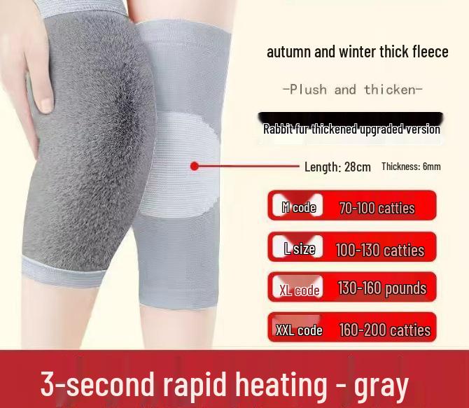 

Fleece-Lined Non-Slip Knee Pads with Straps for Men & Women - Thick, Warm, Rabbit Fur for Autumn & Winter One Size (40-90 kg)