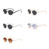 European and American new metal multilateral rhombus sunglasses women's high-end fashion sunglasses sun protection hip-hop glasses men