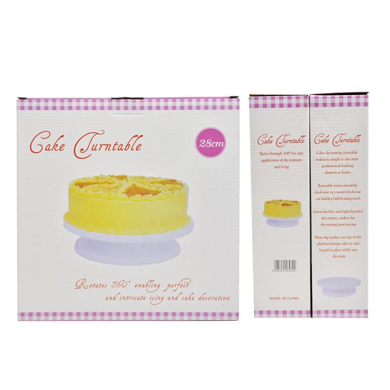 Leichter, rutschfester Kunststoff-Kuchen-Drehteller und Teigschaber