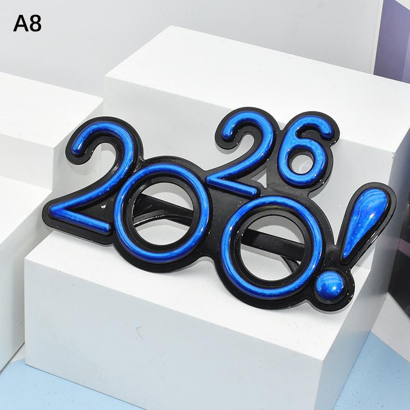 2026 Numer Okulary Szczęśliwego Roku Okulary Diamentowy Brokat Okulary Przeciwsłoneczne Rekwizyt Cosplay Dekoracja na Imprezę Świąteczną Śmieszne Okulary
