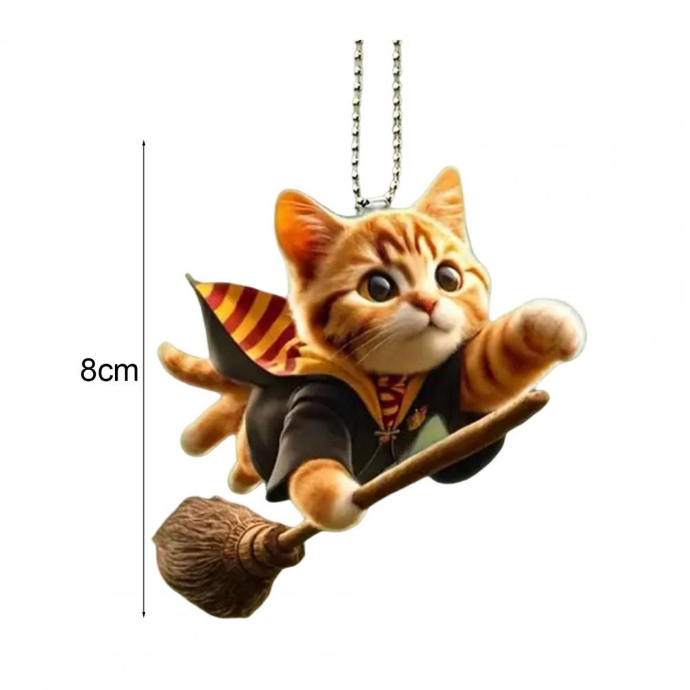Cat Shaped Pendant Car Rearview Mirror Ornament Acrylic Christmas Hanging Decoration Christmas Tree Decoration Dog Pendant