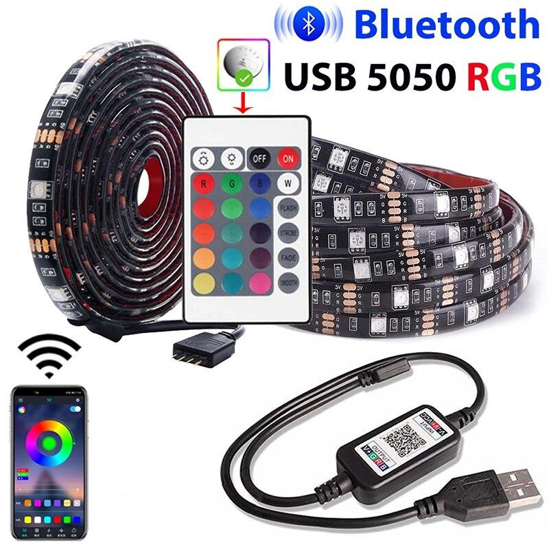USB LED Strip Light 5050 RGB Light Strip TV Backlight Lights Decor RGB For Bedroom Indoor Decor