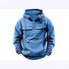 Men's Vintage Distressed Solid Color Hooded Sweatshirt - Long Sleeve Autumn/Winter Outerwear