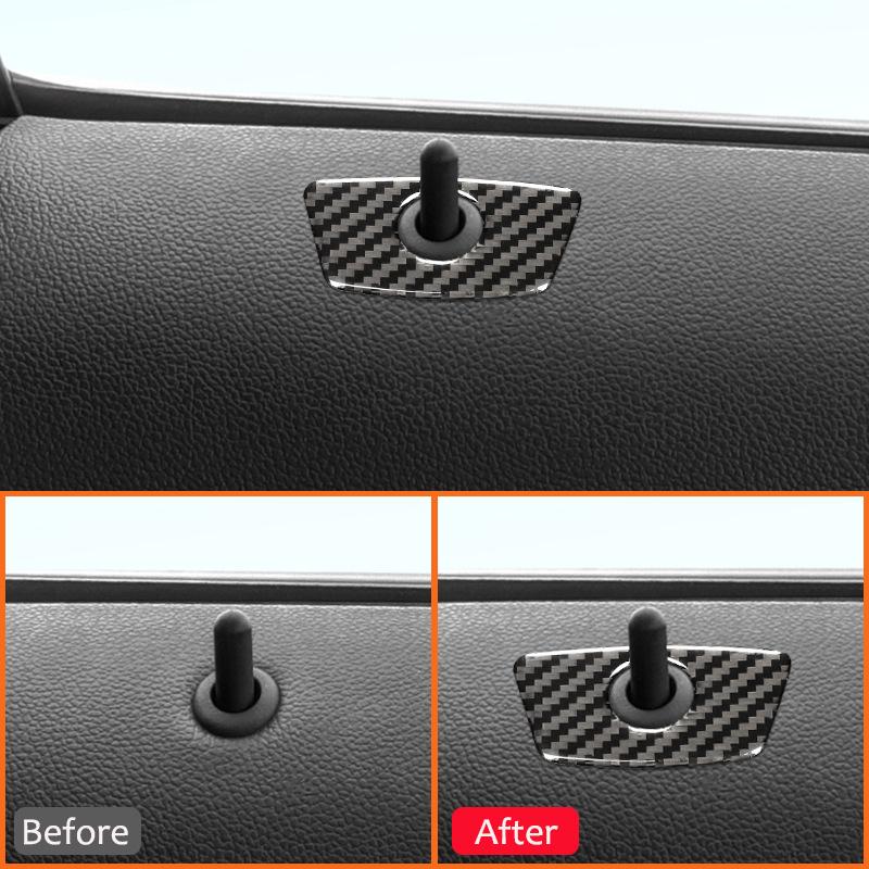 4 Stück Für Ford Explorer Kohlefaser Automobil Innenraum Türverriegelungsknopf Schalter Panel Modifikation Dekoration Aufkleber