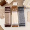 Retro Snowflake Pattern Knitted Leg Warmers Women Pile-up Socks Autumn and Winter Thicken Warm Fashion Versatile Foot Covers
