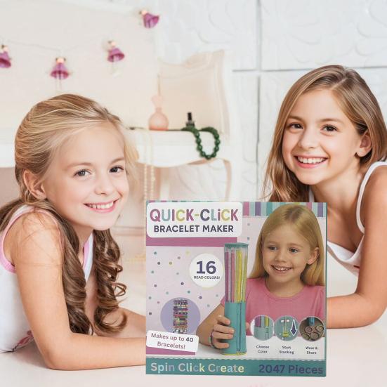 Quick-Click Armband-Bastelset DIY Armband-Set mit Perlen Einfaches Klick-Design Freundschaftsarmband-Maker Schmuck-Bastelset für Kinder Bastelliebhaber