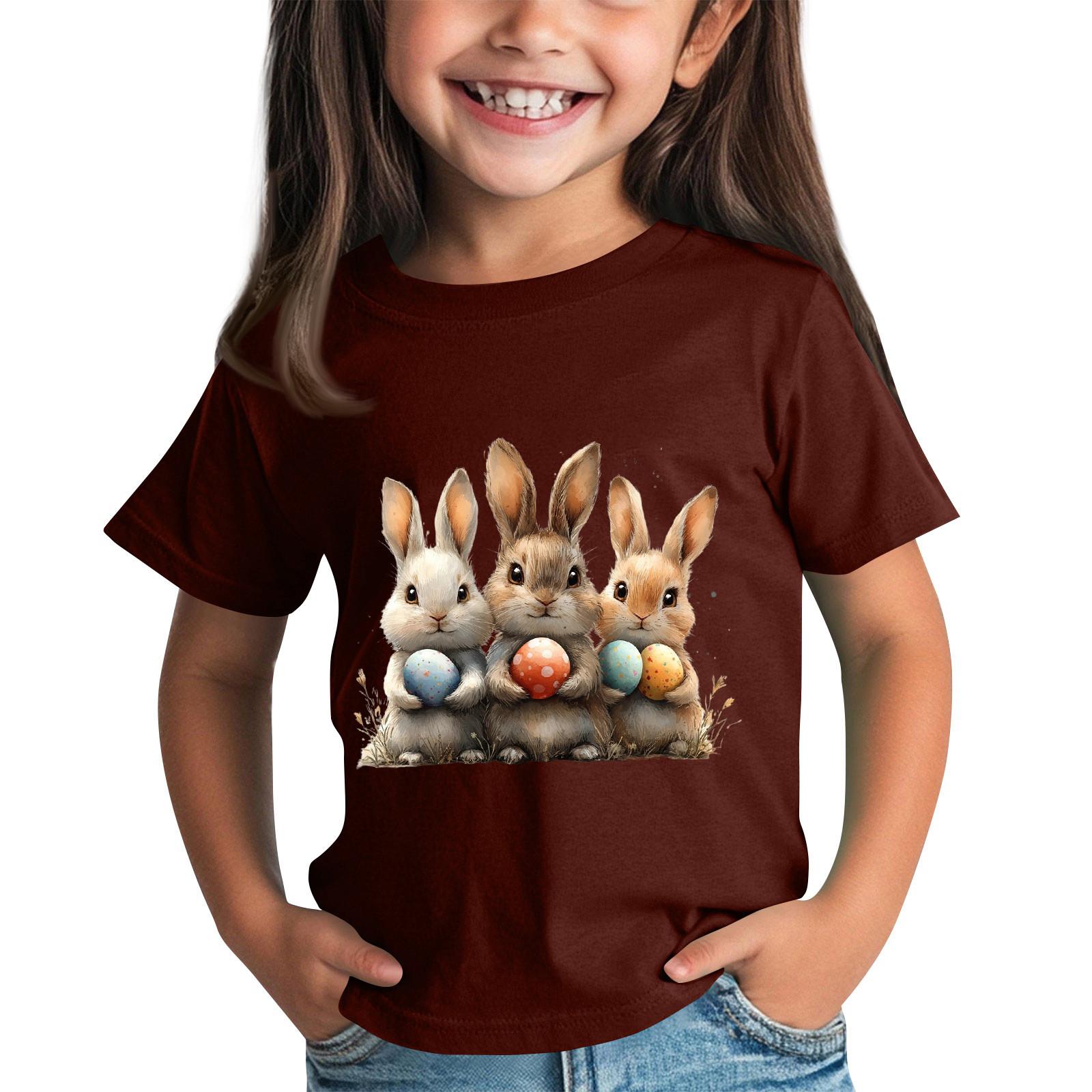 

Children s Short Sleeve Neck T-Shirt Animal Print Daily Casual Top 130 винный