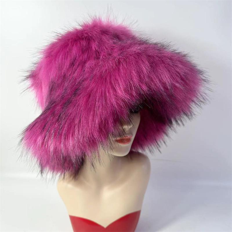 Chapeau cloche de pêcheur Chaud Fausse fourrure Fourrure de raton laveur Épaissi Automne et Hiver