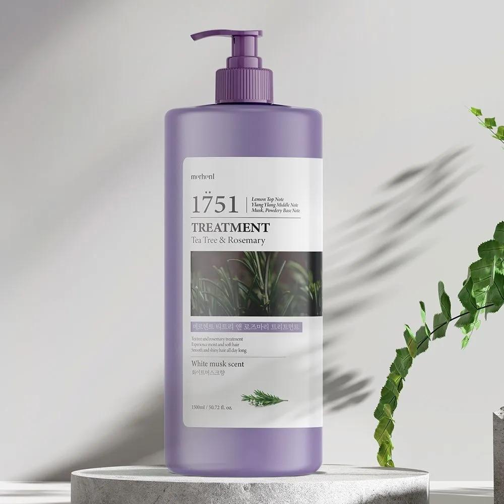 1+1 Merhent Tea Tree Rosemary Large Size Treatment 1500ml Rinse Conditioner Hair Pack Protein Contains