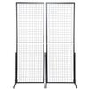 2' x 5.6' Gitterwand-Paneel-Turm, 2er-Pack Drahtgitterwand-Displayständer mit T-Fuß, freistehend, doppelseitige Gitterwand-Paneele für Kunsthandwerksmessen,