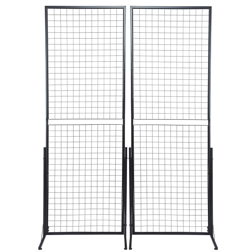 2' x 5.6' Gitterwand-Paneel-Turm, 2er-Pack Drahtgitterwand-Displayständer mit T-Fuß, freistehend, doppelseitige Gitterwand-Paneele für Kunsthandwerksmessen,
