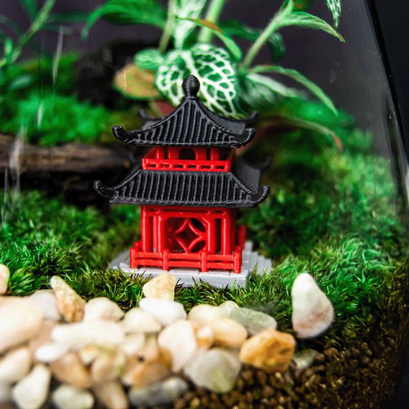 Chinese Pagoda Statue Ancient Building Model Japanese Pavilion Decoration Miniature Rockery Aquarium Bonsai Ornament