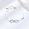 925 Sterling Silber Unendlichkeit Herz Armband mit Kristall - Elegantes Damen Schmuck Geschenk