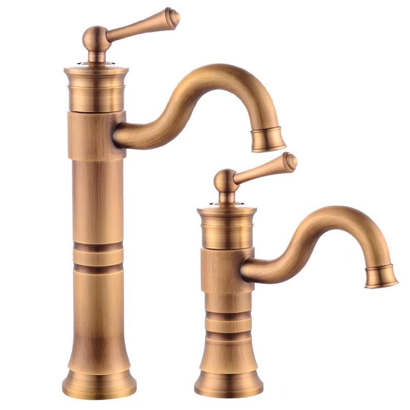 Antique Bathroom Basin Faucet Rotation Single Lever hot and cold  Crane Brass Sink mixer ap