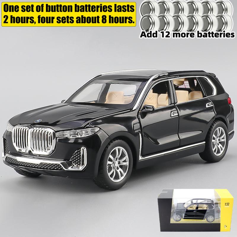1/32 BMW X7 Off Road SUV Alloy Metal Diecast Model Car Home Trendy Toy Decorations Micro Vehicles Pull Back with Light Birthday