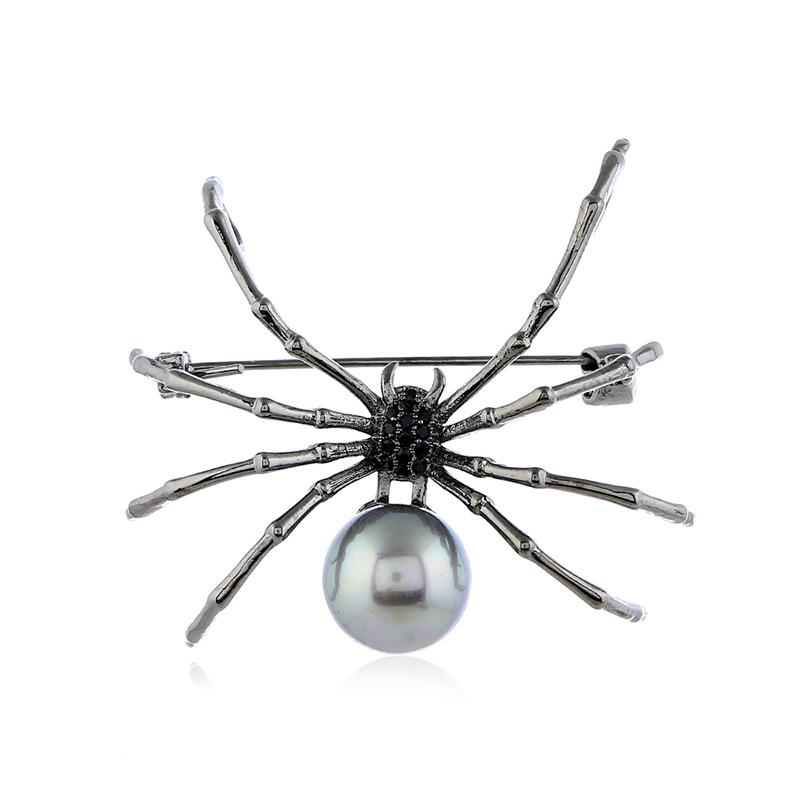 Spider brooch ins trendy temperament versatile simple pearl pin light luxury personalized suit corsage accessories women