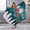 Cozy Christmas Throw Blanket Santa Claus Reindeer Holiday Decor Festive Winter Warm Bedding Gift Home Decoration Farmhouse Style