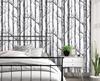 Birch Tree Peel and Stick Wallpaper Black White Self Adhesive Wallpaper Removable Contact Paper for Bedroom Living Room Decor