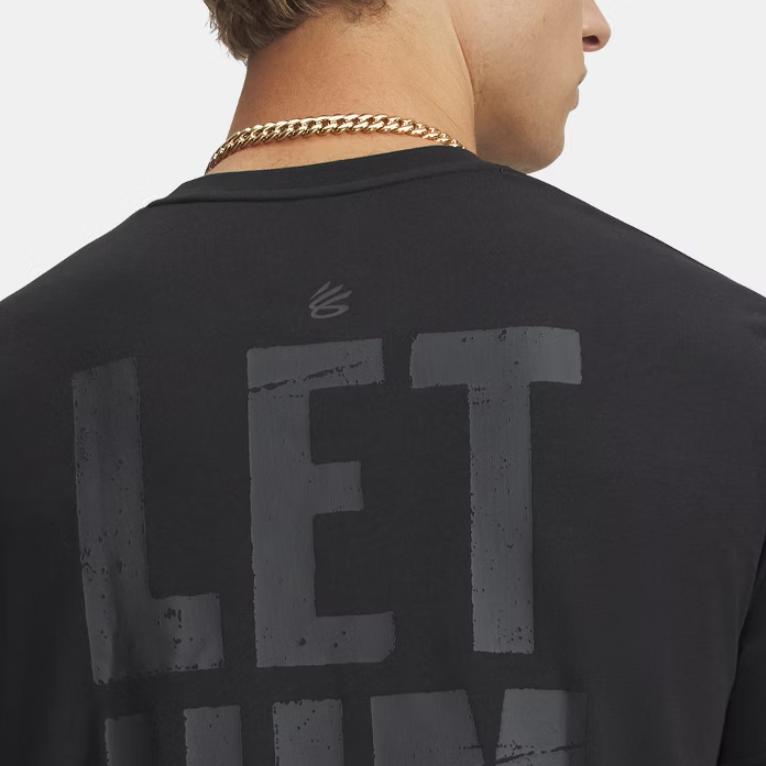 Under Armour SS26 Bedrucktes Rundhals-Kurzarm-T-Shirt Herren Oberteile Schwarz 6009784-001