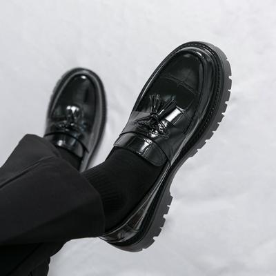 Mode Mode Retro Herr Tjock Sula Loafers Tofs Derby Läderskor Lyxvaror Herr Affärsskor Eleganta Casual Klänningskor