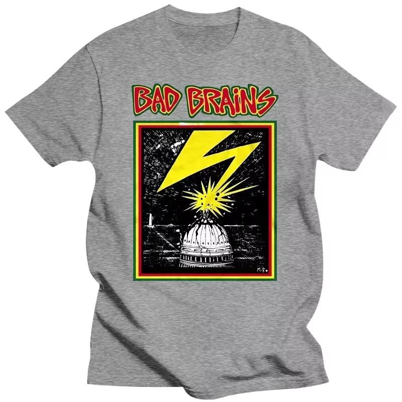 Authentic Bad Brains Band Capitol Logo T-shirt European Size Cotton Crew Neck Short Sleeve Women's Fashion Top