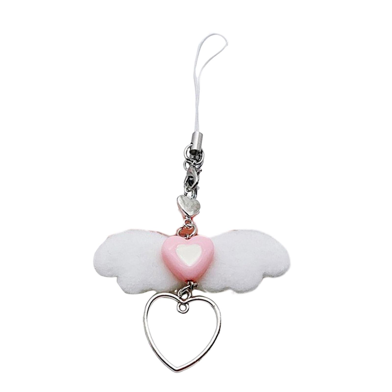 

Милый кулон для телефона Уникальный дизайн Украшение для телефона Акриловый материал Подвеска для телефона в виде крыла ангела Идеальный подарок для любителя моды белый