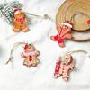Wooden Gingerbread Man Christmas Tree Ornaments - Hanging Decorations for Home
