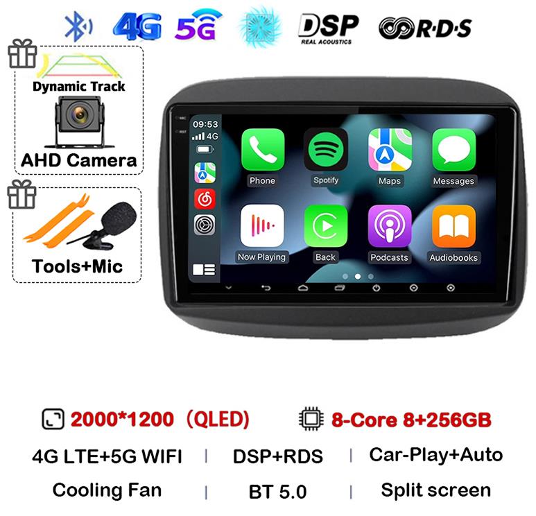 Android13 QLED For Fiat Mobi 2016 2017 2018 -2022 Car Radio Multimedia Video Player GPS Navigation Stereo Carplay 4G WIFI No DVD