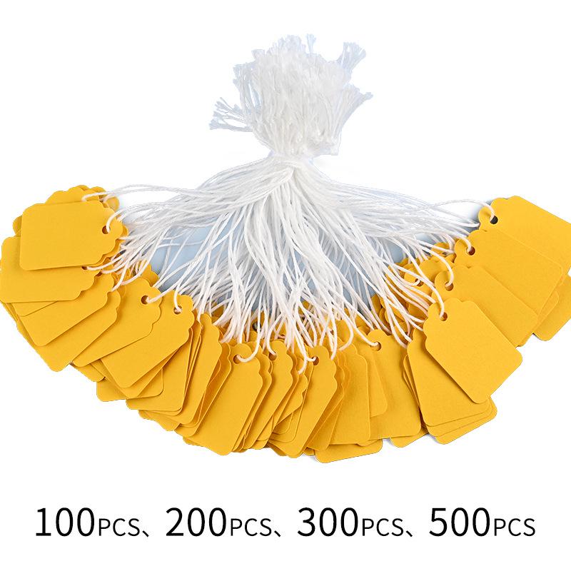 Color Adhesive Jewelry Hang Tags with String - Blank Paper Labels for Handwriting
