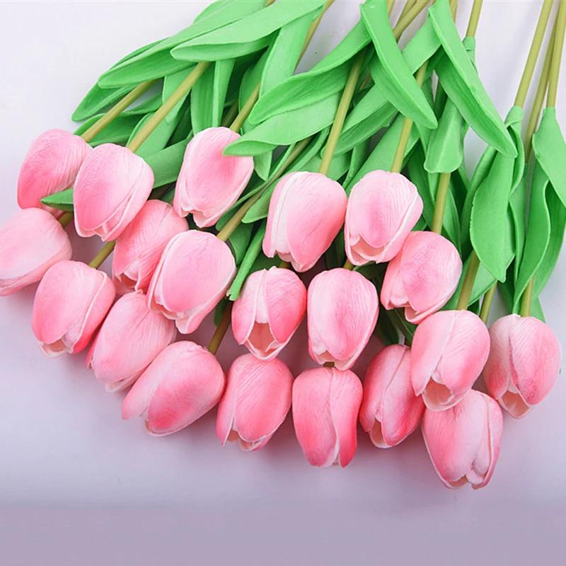 PU-Tulpe Künstliche Blume, Simulationsstrauß, Real Touch, Mini, Weihnachten, Familie, Garten, Hochzeitsdekoration