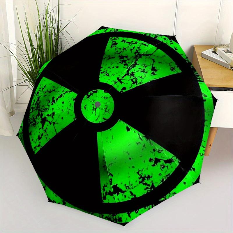 

1pc Radioactive Hazard Symbol Umbrella with Plastic Handle,Suitable for All Seasons Home Travel Outdoor UmbrellaM981
