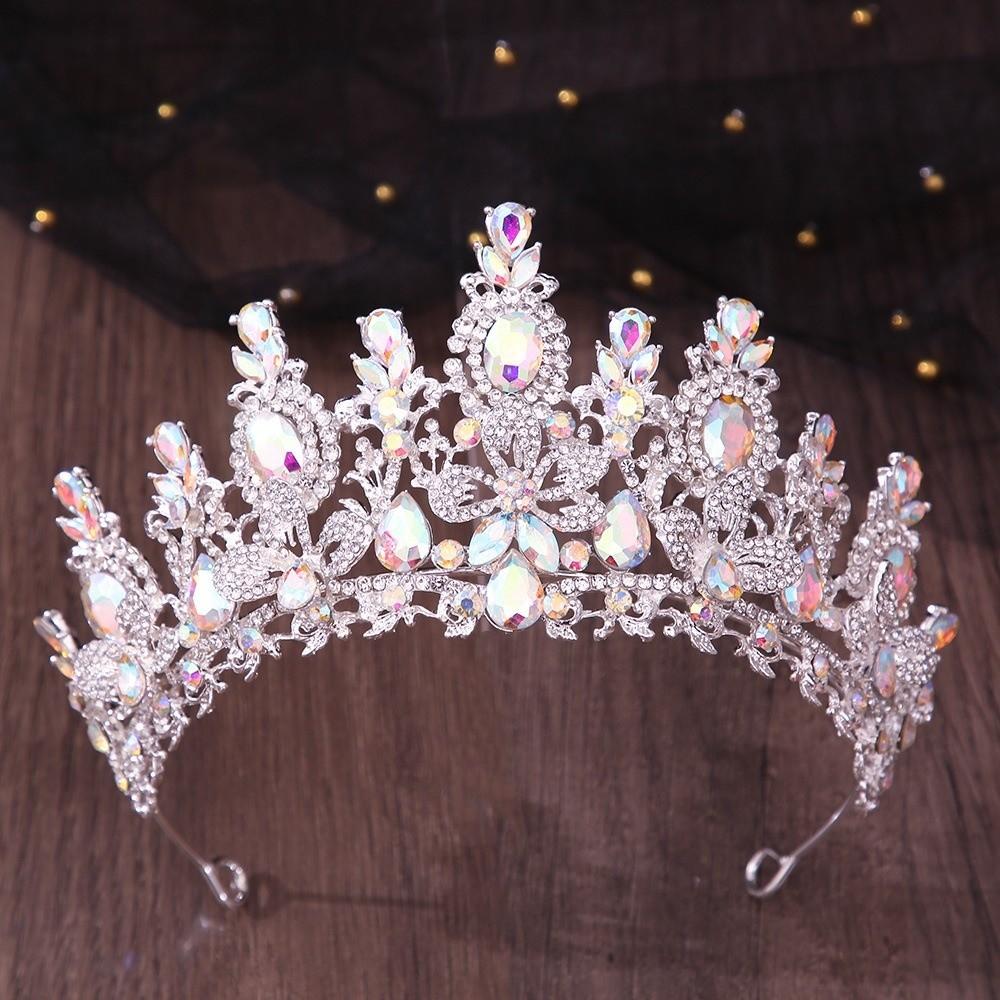 Handmade Crystal Crown Exquisite Baroque Headpiece Rhinestone Headband Bridal Tiara Bridesmaid